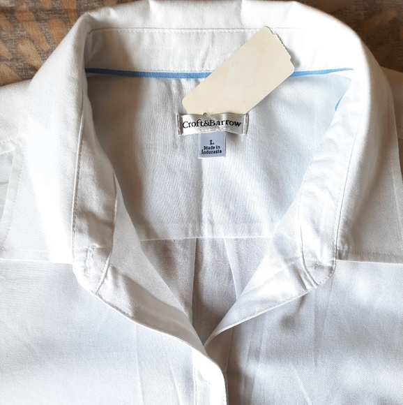 Women's Croft & Barrow white long sleeve shirt size L. - Picture 9 of 10